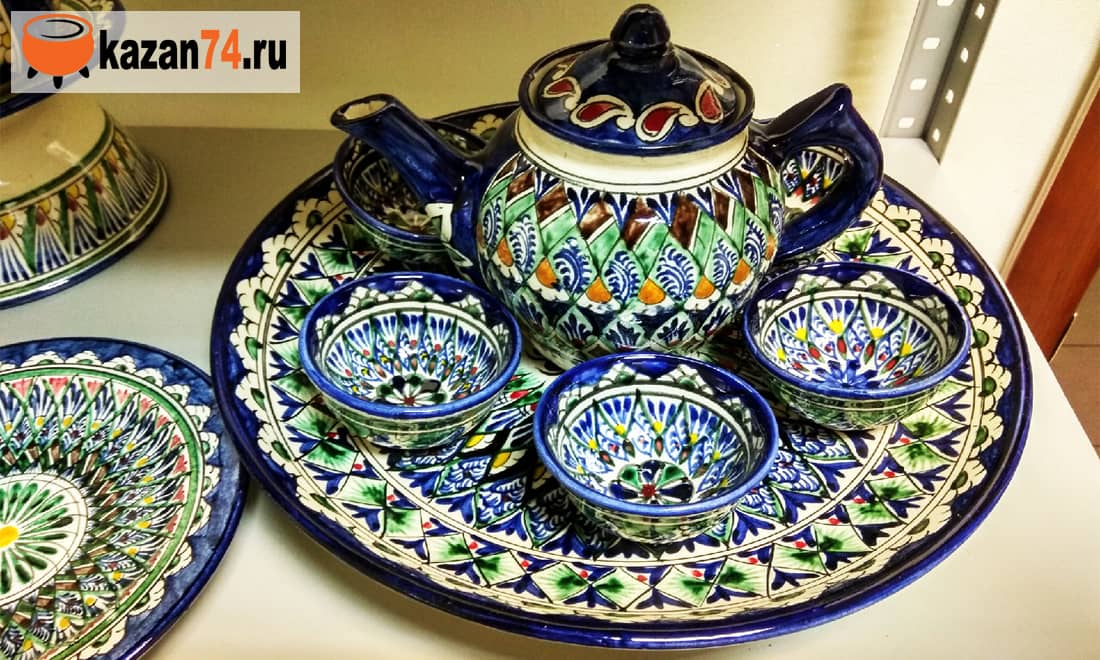Узбекские товары. Чайный сервиз Риштанская керамика. Узбекская посуда. Посуда хлопок узбекская. Узбекские тарелки.